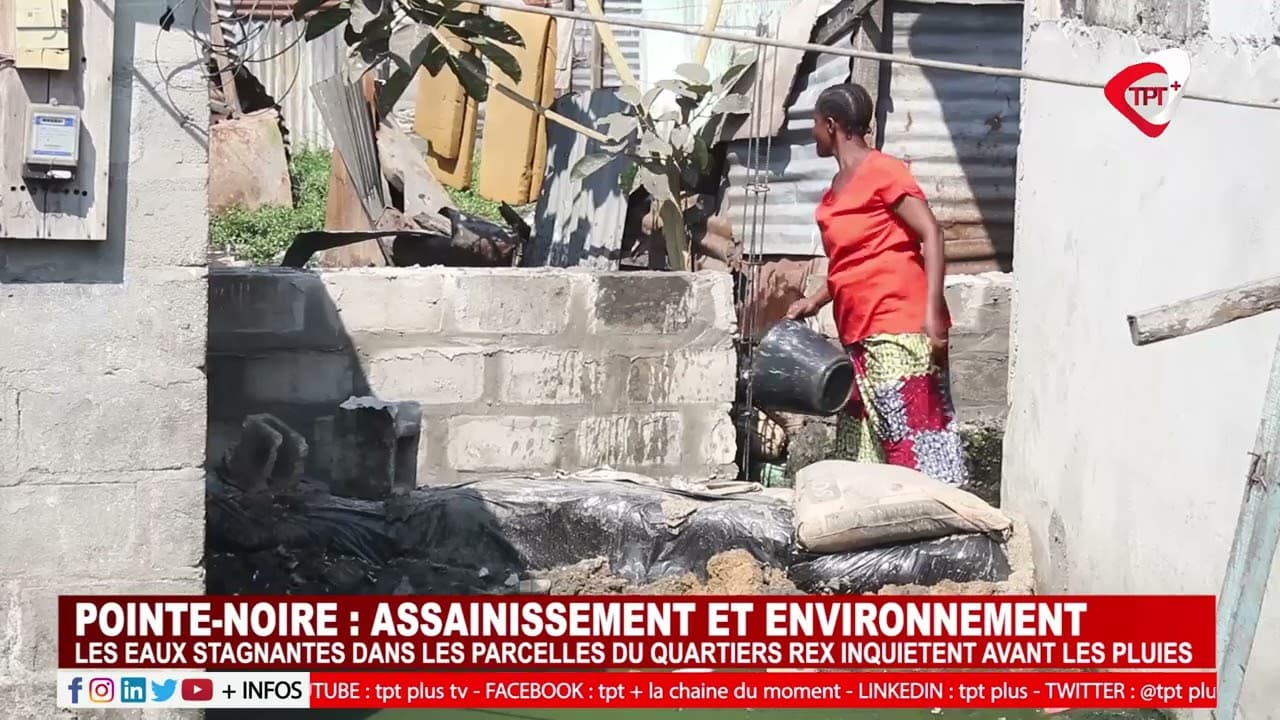 POINTE-NOIRE : LES EAUX STAGNANTES DANS LES PARCELLES DU QUARTER REX INQUIÈTENT AVANT LES PLIES